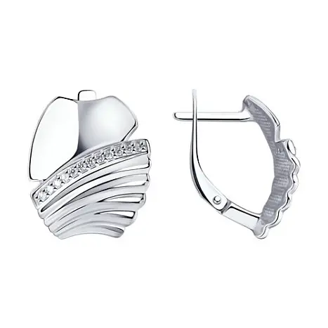 Серьги с английским замком из серебра