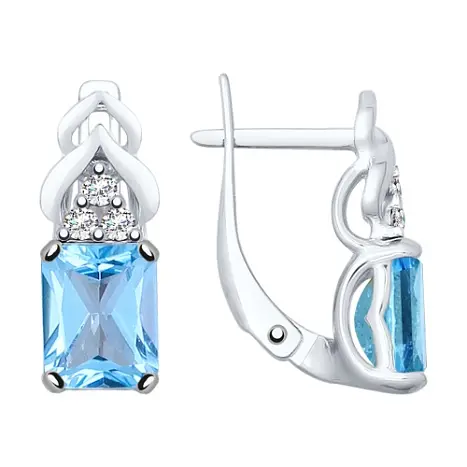 Серьги с английским замком из серебра