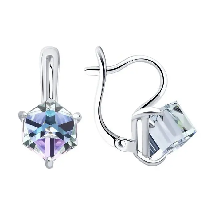 Серьги с английским замком из серебра