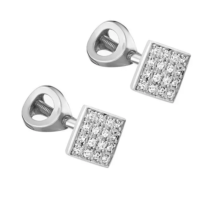 Серьги пуссеты из серебра