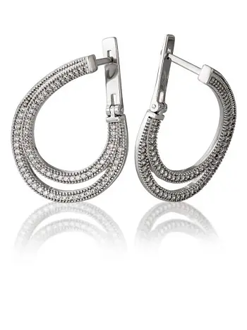Серьги с английским замком из серебра