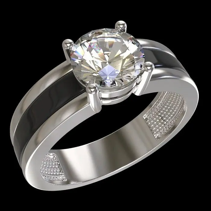 Кольцо декоративное из серебра вид 1