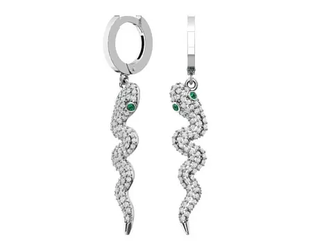 Серьги подвесные из серебра