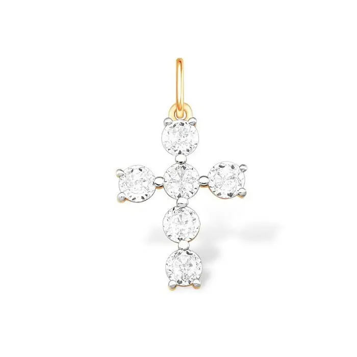 Подвеска декоративный крест из красного золота