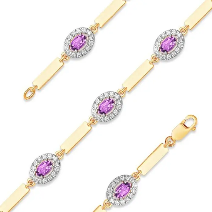 Браслет декоративный из красного золота