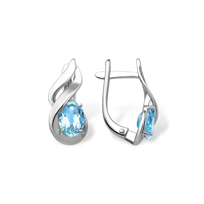Серьги с английским замком из серебра