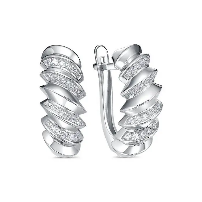 Серьги с английским замком из серебра