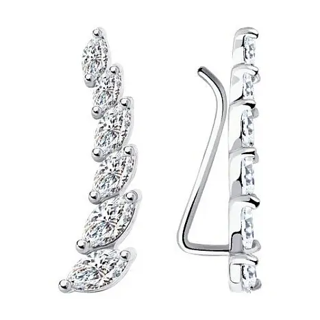Серьги зажимы из серебра