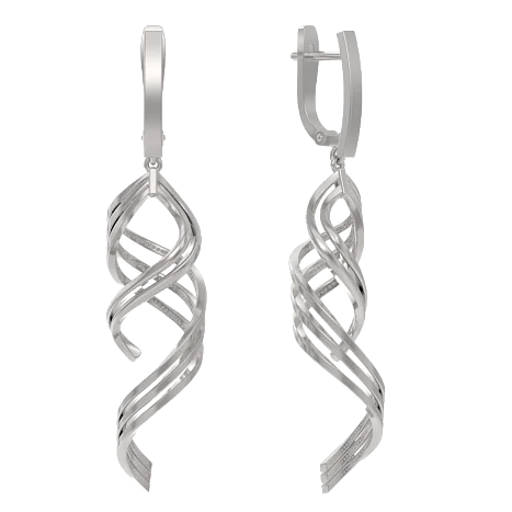 Серьги подвесные из серебра