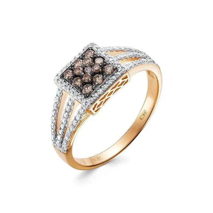 Кольцо декоративное из комбинированного золота