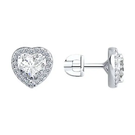 Серьги пуссеты из серебра