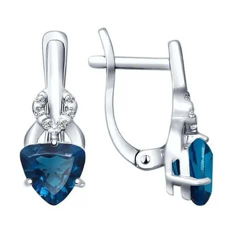 Серьги с английским замком из серебра