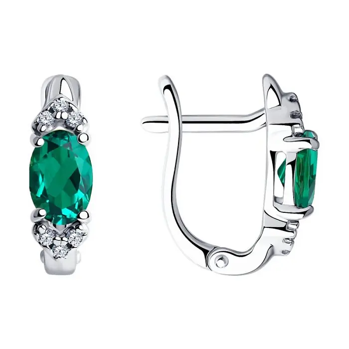 Серьги с английским замком из серебра