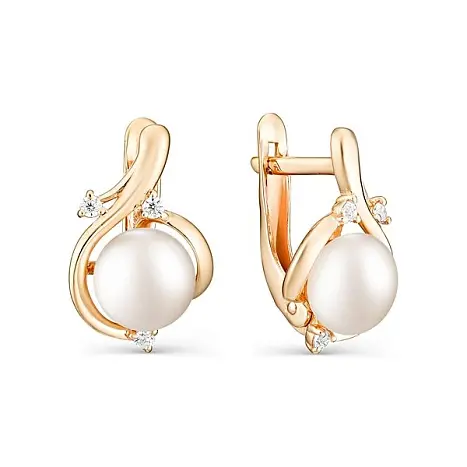 Серьги с английским замком из красного золота
