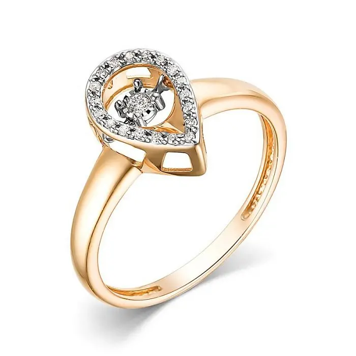 Кольцо декоративное из комбинированного золота