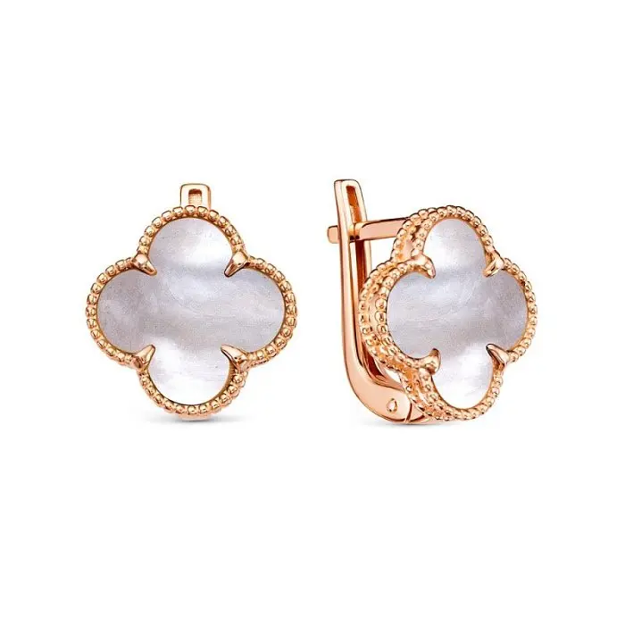 Серьги с английским замком из красного золота