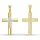 Подвеска крест из желтого золота