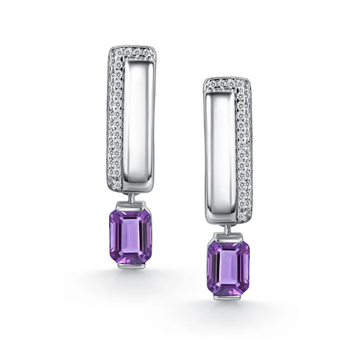 Серьги подвесные из серебра