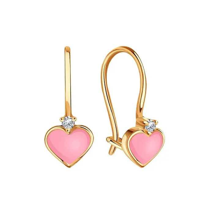 Серьги детские из красного золота