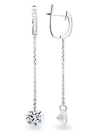 Серьги подвесные из серебра