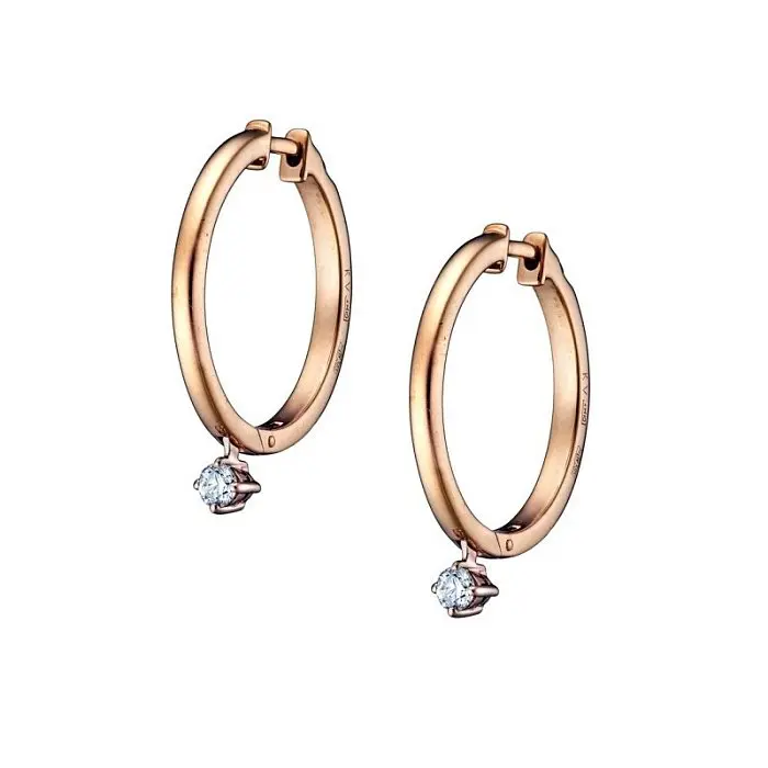 Серьги конго из желтого золота