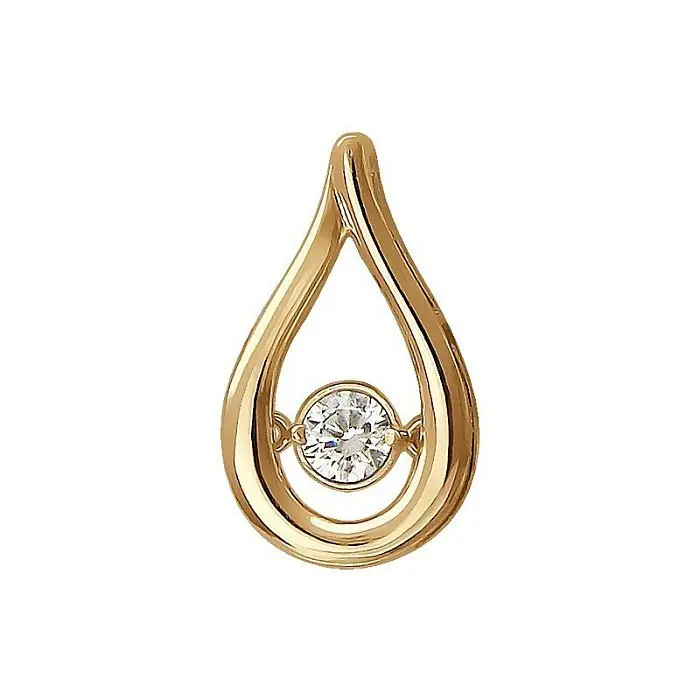 Подвеска бегунок из красного золота вид 1