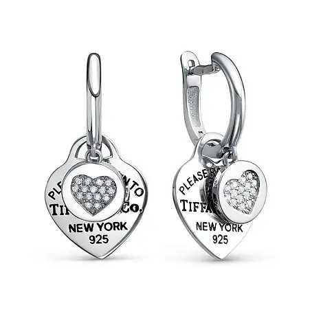 Серьги подвесные из серебра