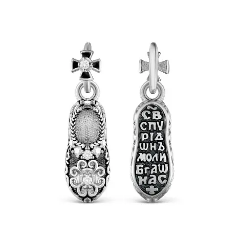 Подвеска икона из черного серебра