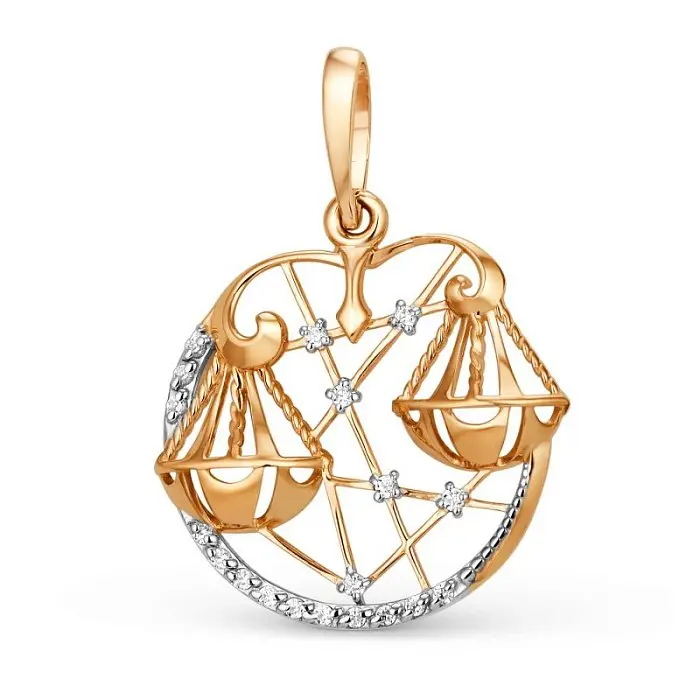 Подвеска знак зодиака из красного золота