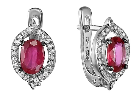 Серьги с английским замком из серебра