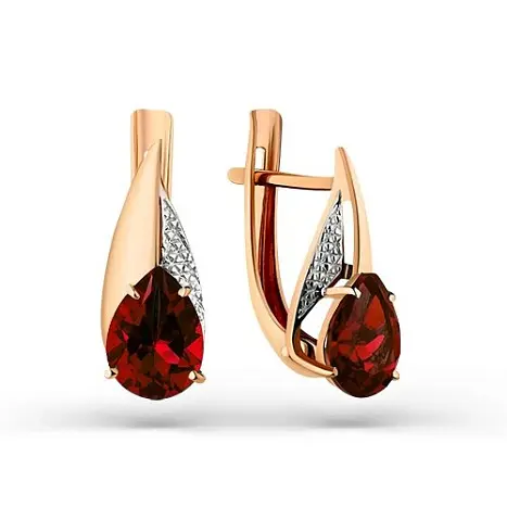 Серьги с английским замком из красного золота