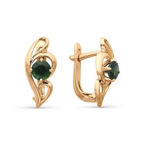 Серьги с английским замком из красного золота