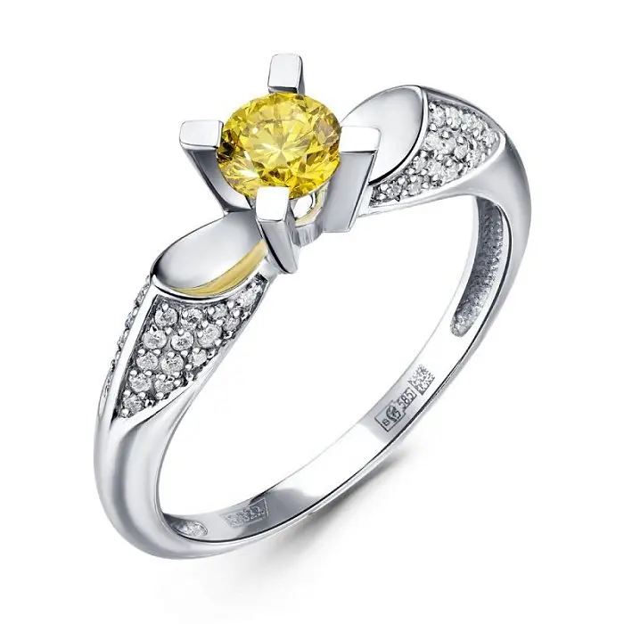 Кольцо декоративное из белого золота