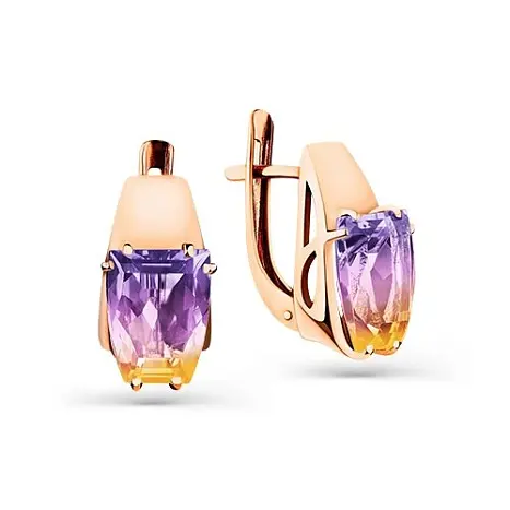 Серьги с английским замком из красного золота