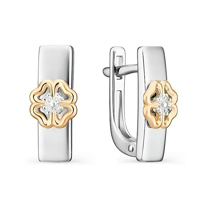 Серьги с английским замком из серебра