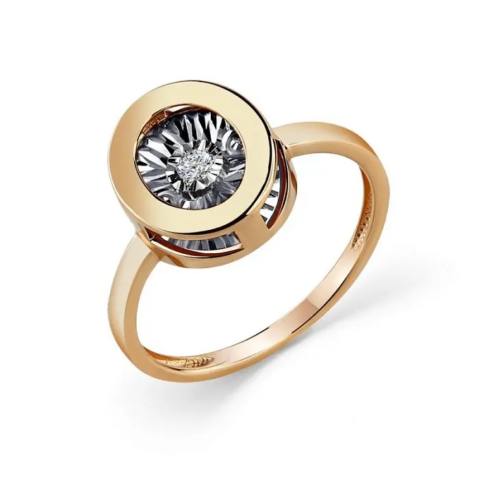 Кольцо декоративное из комбинированного золота