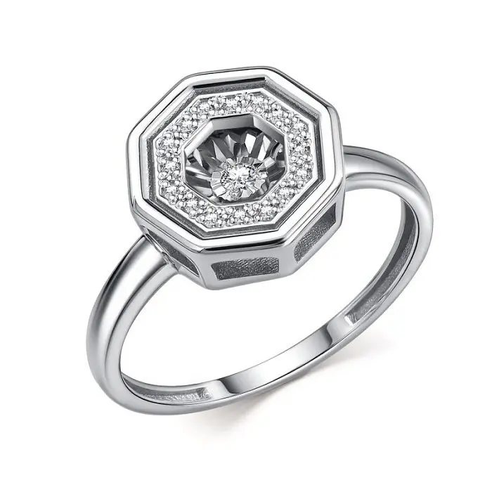 Кольцо декоративное из белого золота