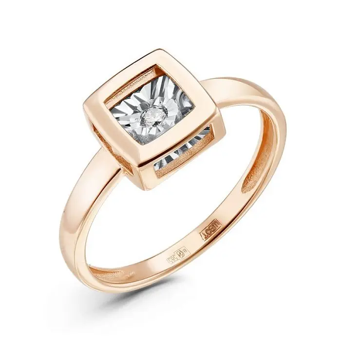 Кольцо декоративное из комбинированного золота