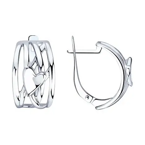 Серьги с английским замком из серебра
