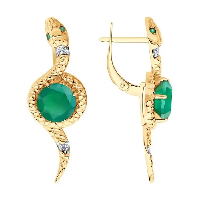 Серьги с английским замком из красного золота