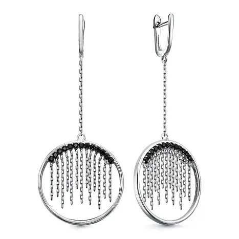Серьги подвесные из серебра