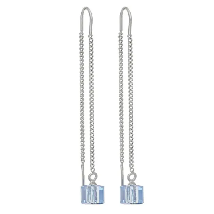 Серьги цепочки из серебра