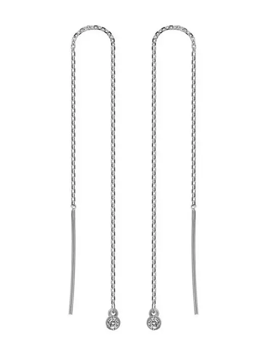 Серьги цепочки из серебра