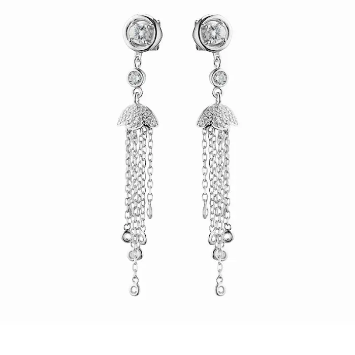 Серьги подвесные из серебра
