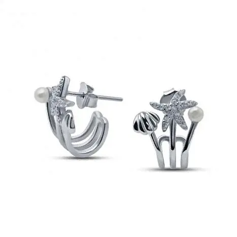 Серьги пуссеты из серебра