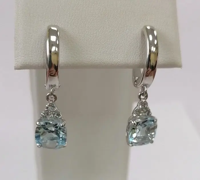 Серьги подвесные из серебра