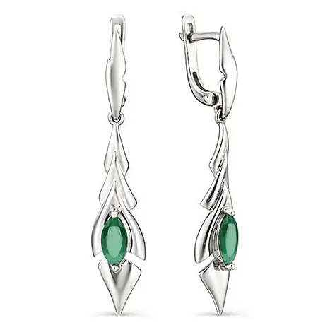 Серьги подвесные из серебра