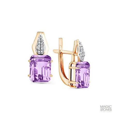 Серьги с английским замком из красного золота