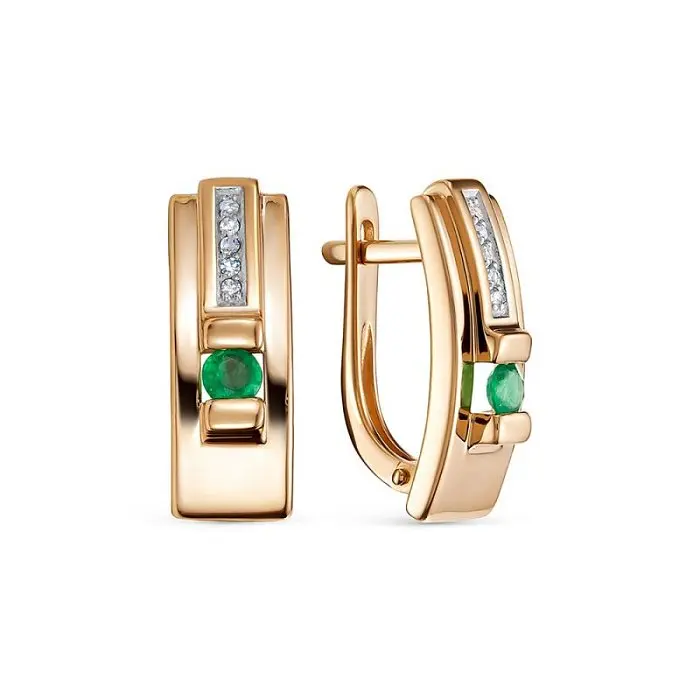 Серьги с английским замком из красного золота