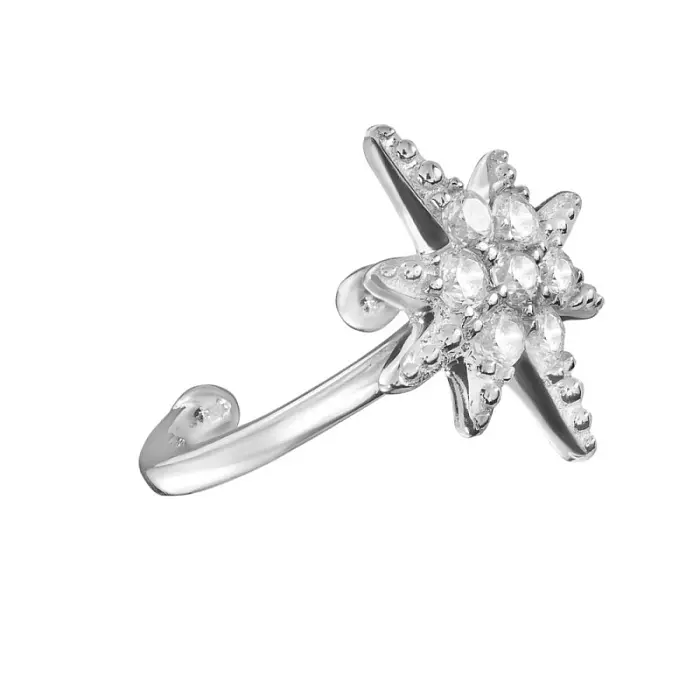 Серьги каффы из серебра